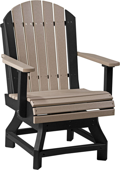 Adirondack Swivel Chair Weatherwood & Black / Dining Height