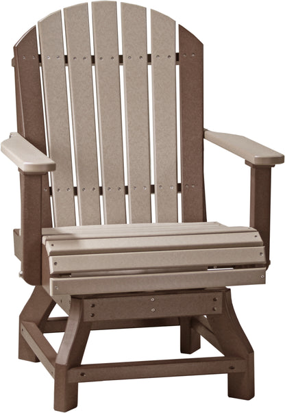 Adirondack Swivel Chair Weatherwood & Chestnut Brown / Dining Height