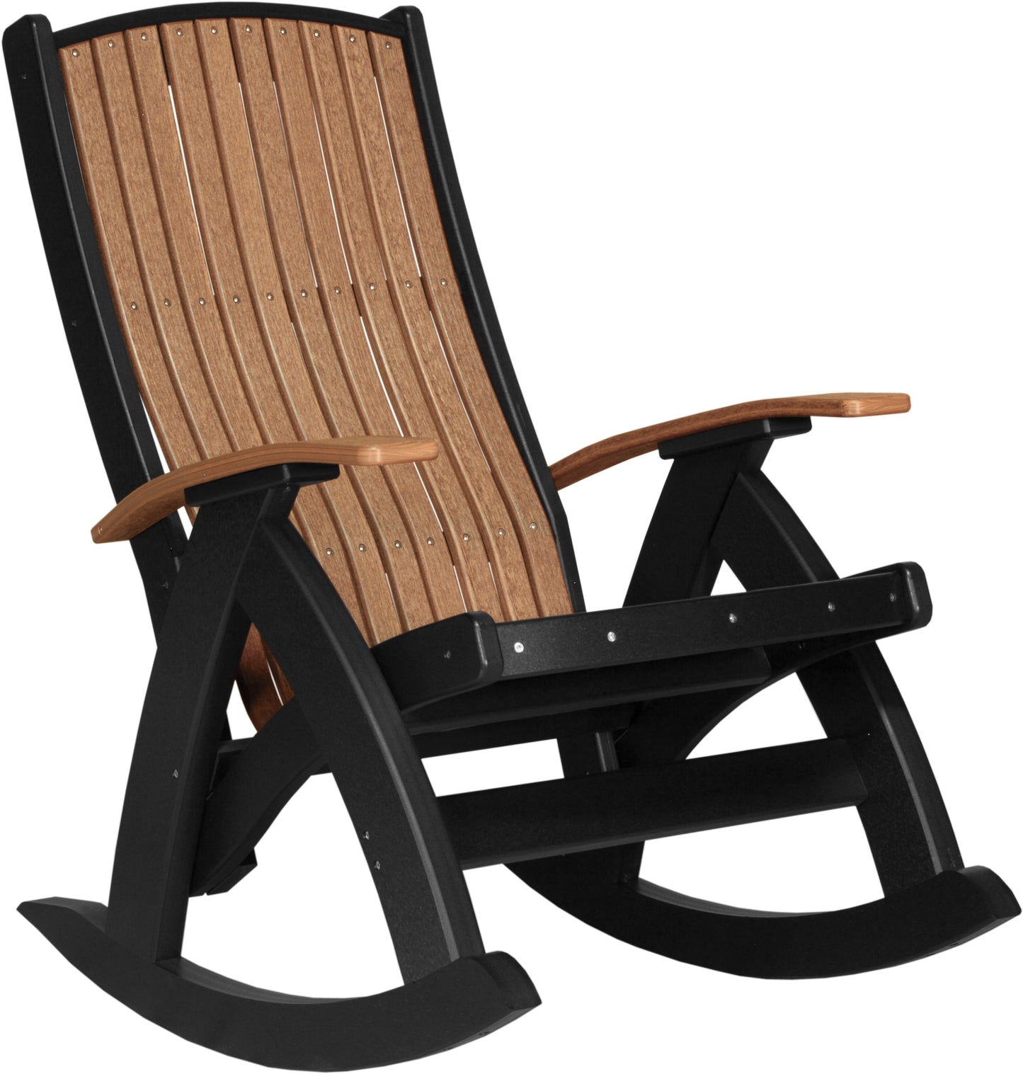Poly Comfort Rocker Antique Mahogany & Black