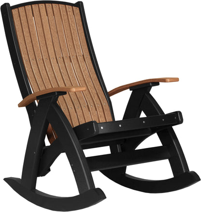 Poly Comfort Rocker Antique Mahogany & Black