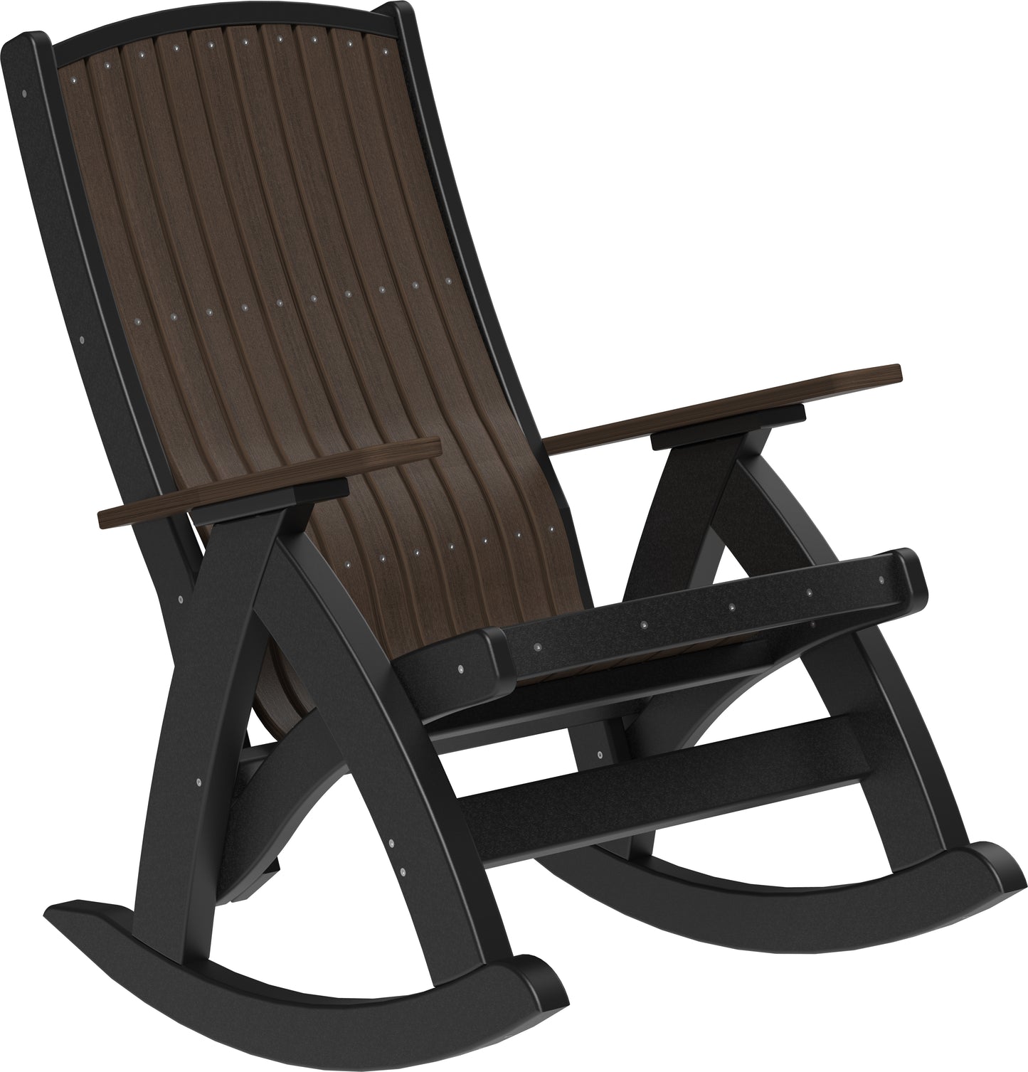 Poly Comfort Rocker Brazilian Walnut & Black