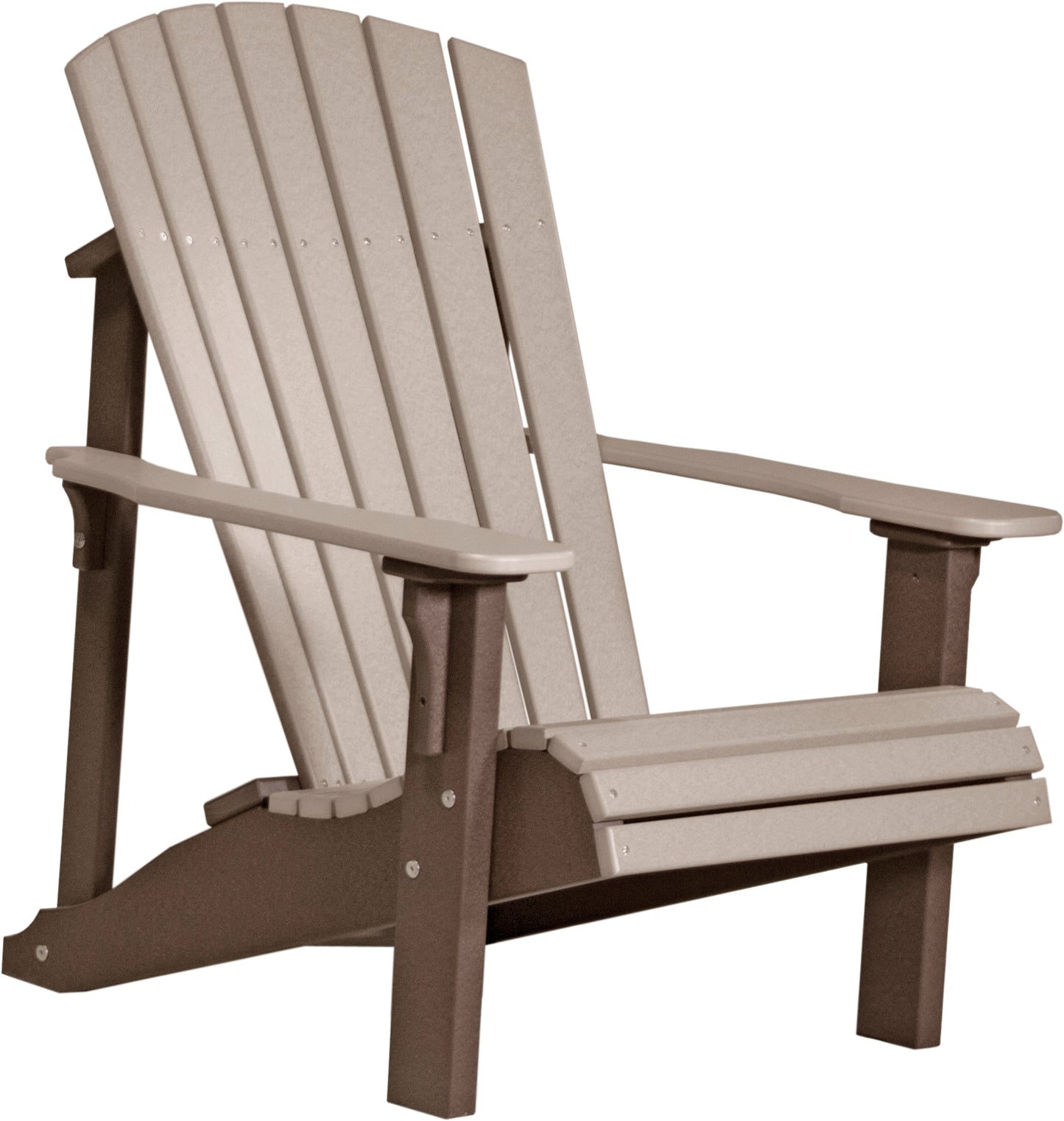 Deluxe Adirondack Chair Weatherwood & Chestnut Brown