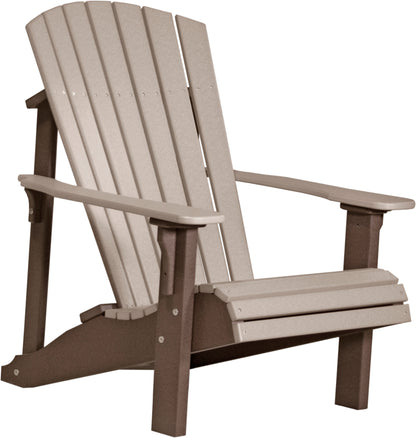 Deluxe Adirondack Chair Weatherwood & Chestnut Brown