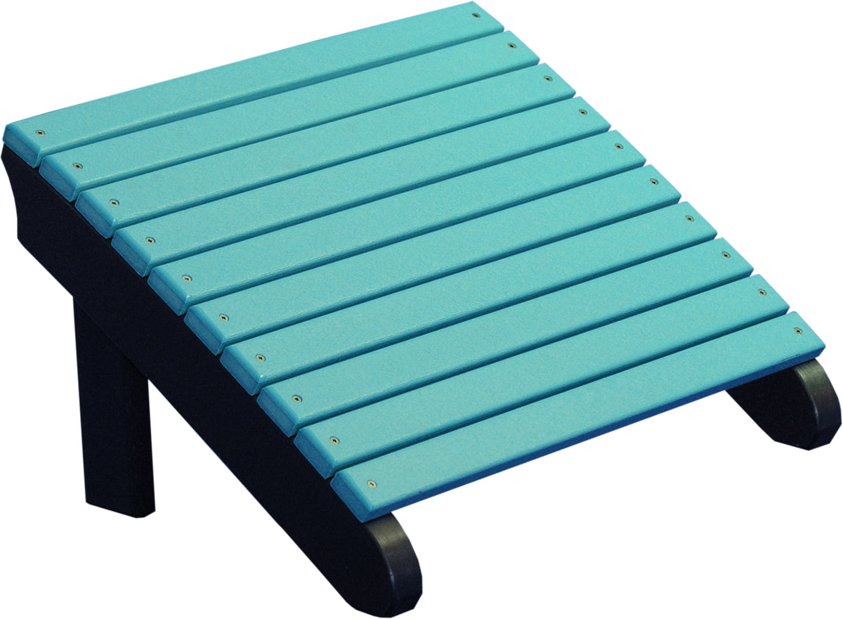 Deluxe Adirondack Footrest Aruba Blue & Black