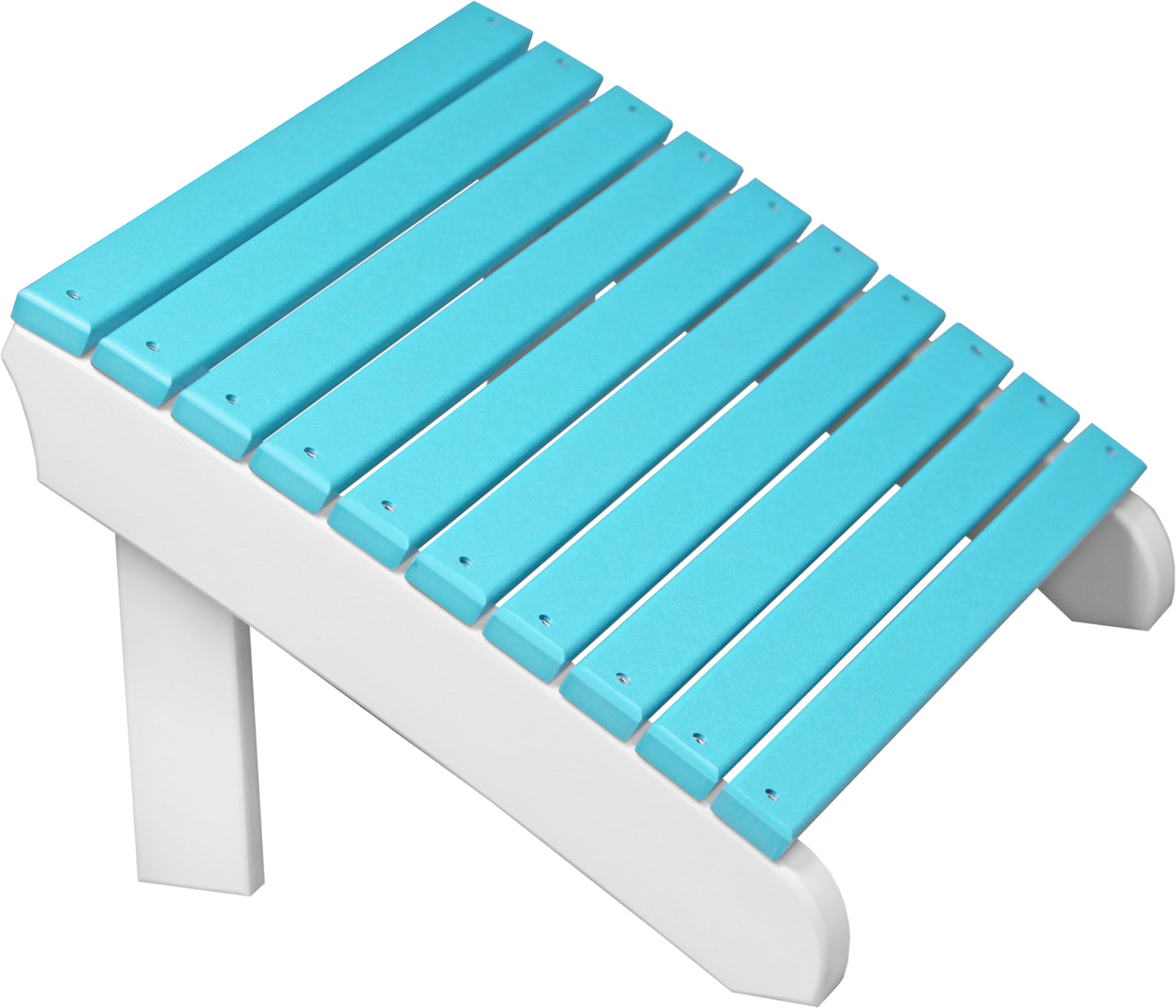 Deluxe Adirondack Footrest Aruba Blue & White