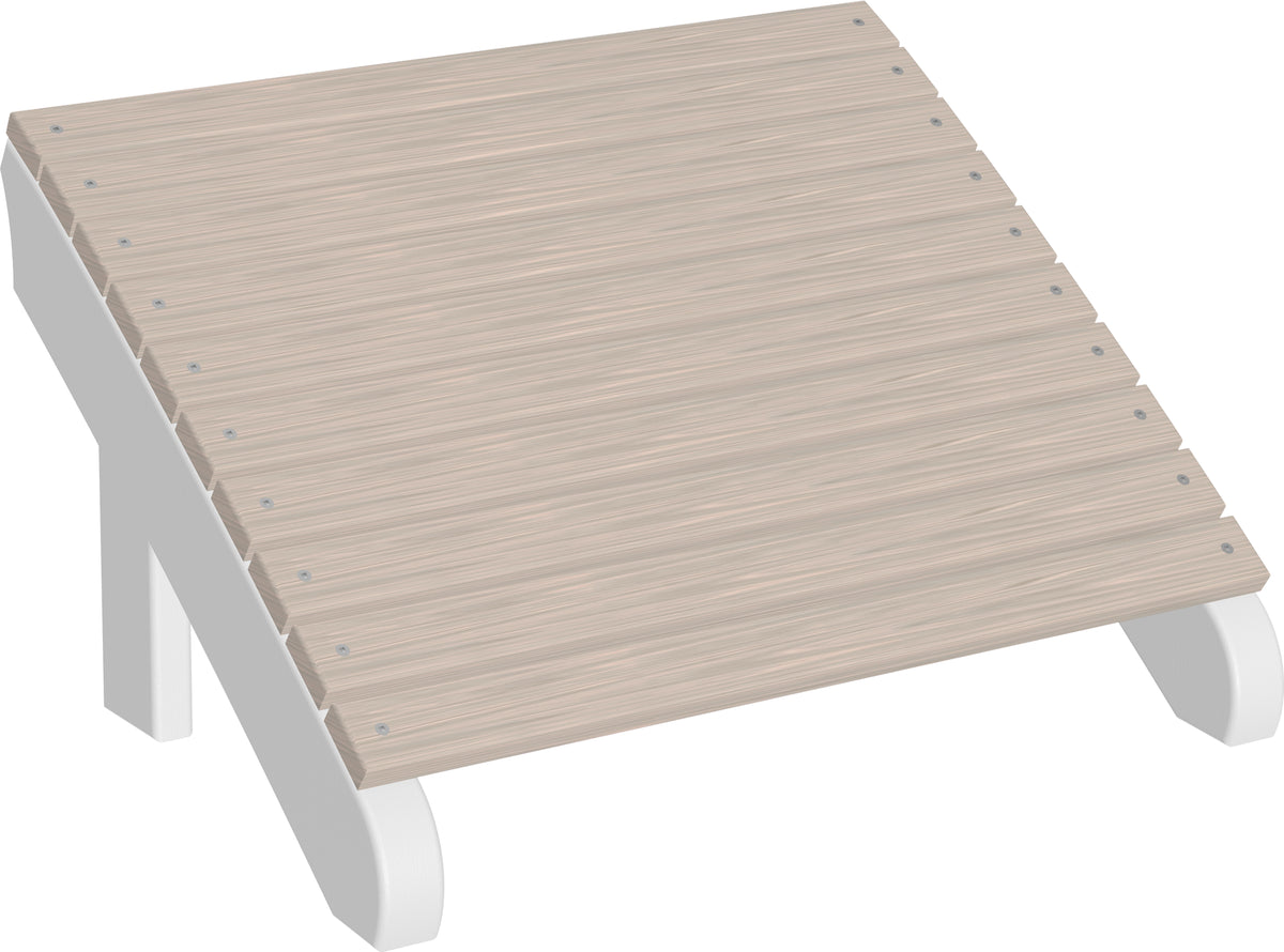 Deluxe Adirondack Footrest Birch & White