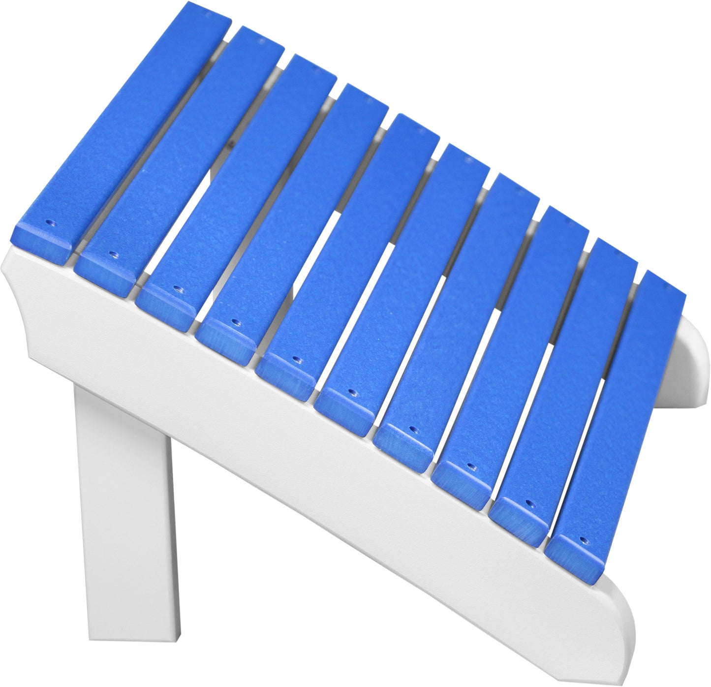 Deluxe Adirondack Footrest Blue & White