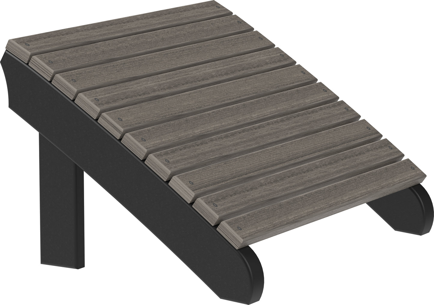 Deluxe Adirondack Footrest Coastal Gray & Black