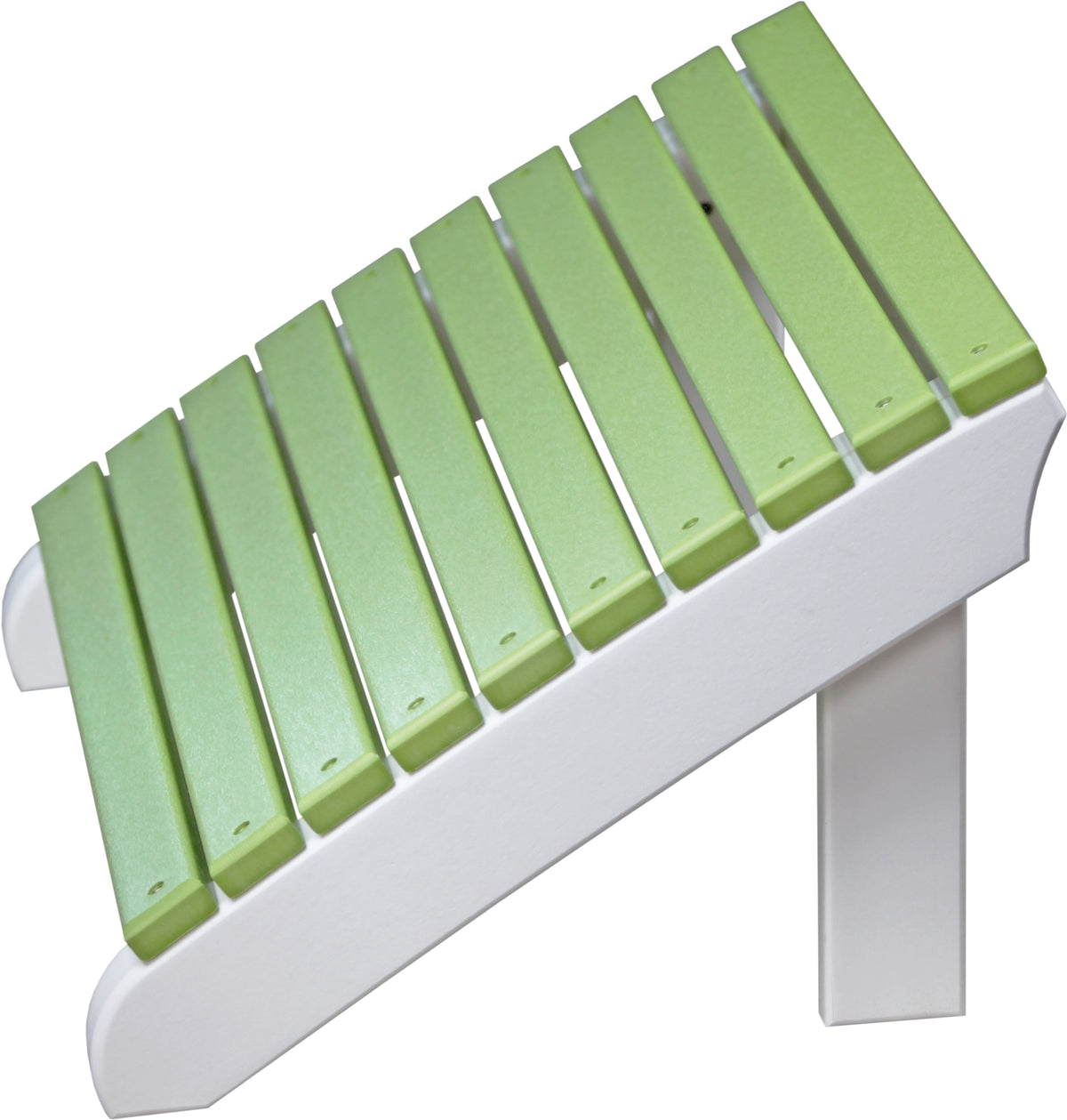 Deluxe Adirondack Footrest Lime Green & White