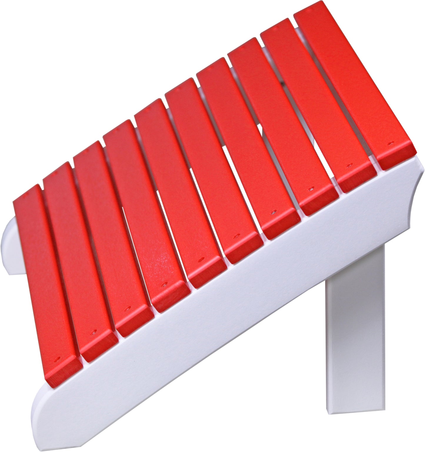Deluxe Adirondack Footrest Red & White