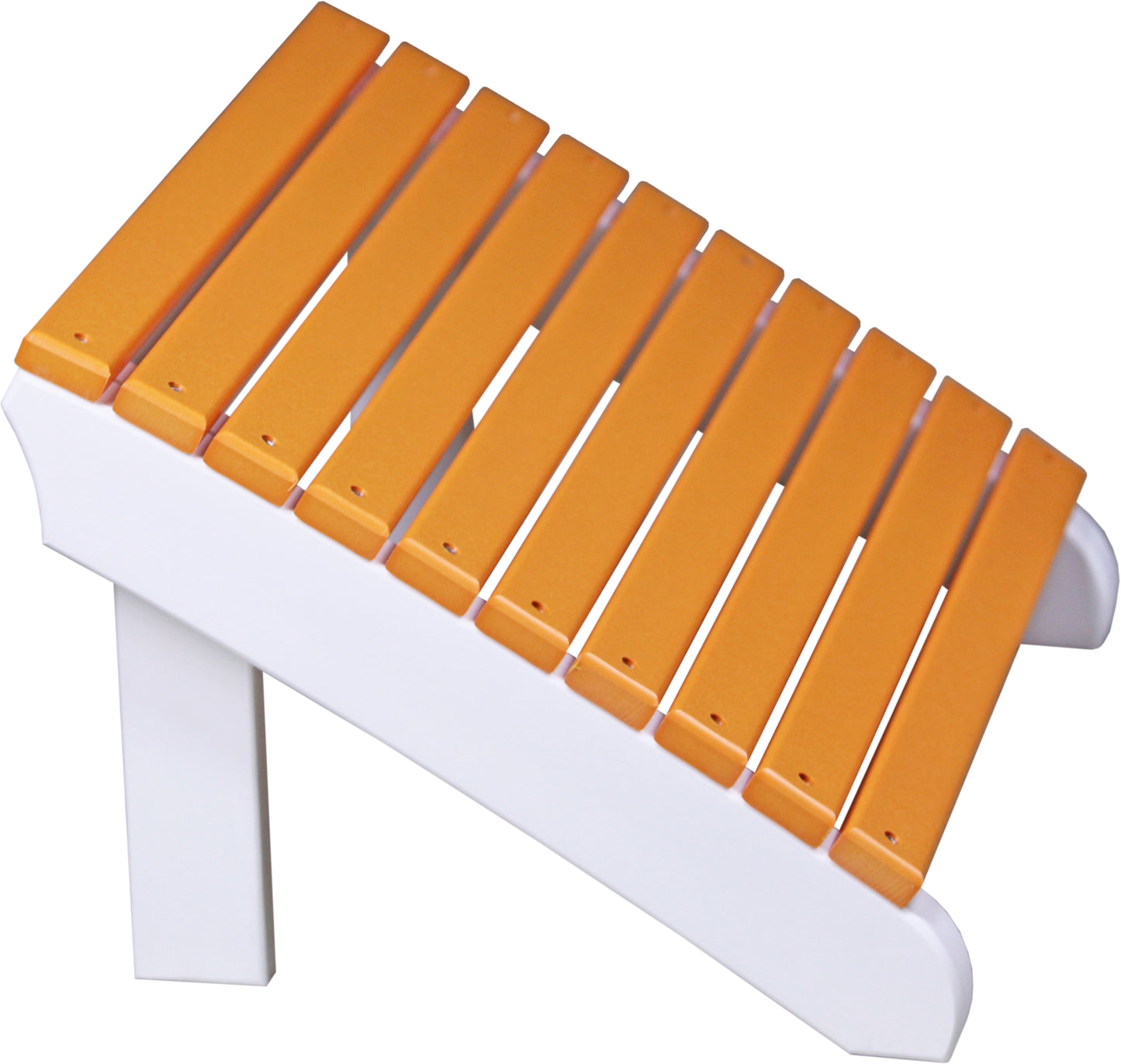 Deluxe Adirondack Footrest Tangerine & White