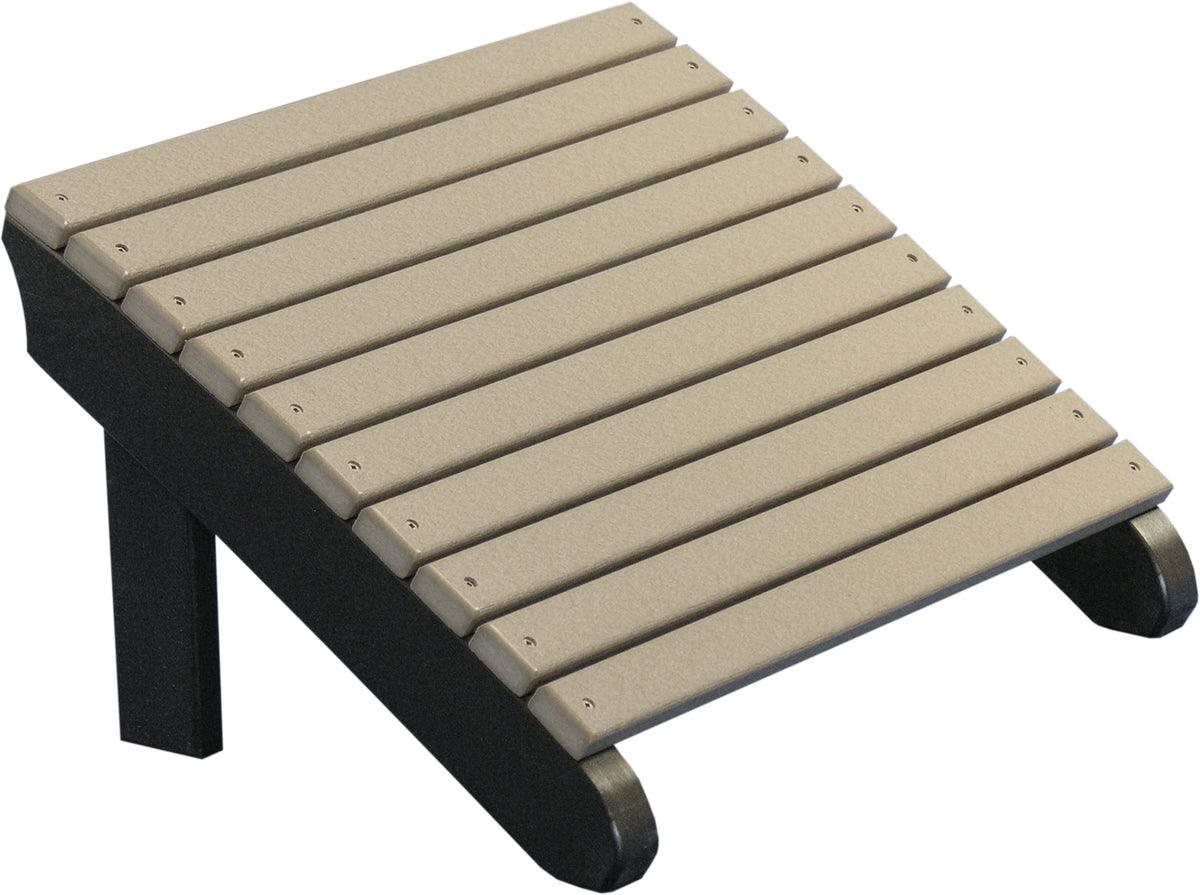 Deluxe Adirondack Footrest Weatherwood & Black