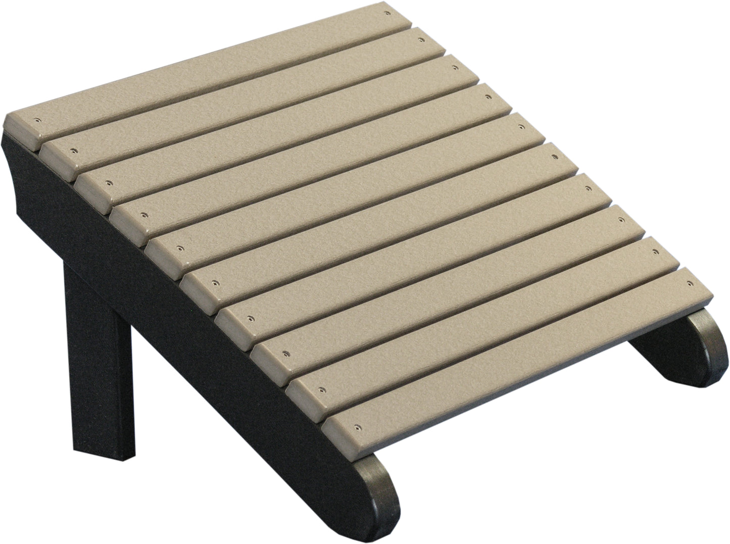 Deluxe Adirondack Footrest Weatherwood & Black