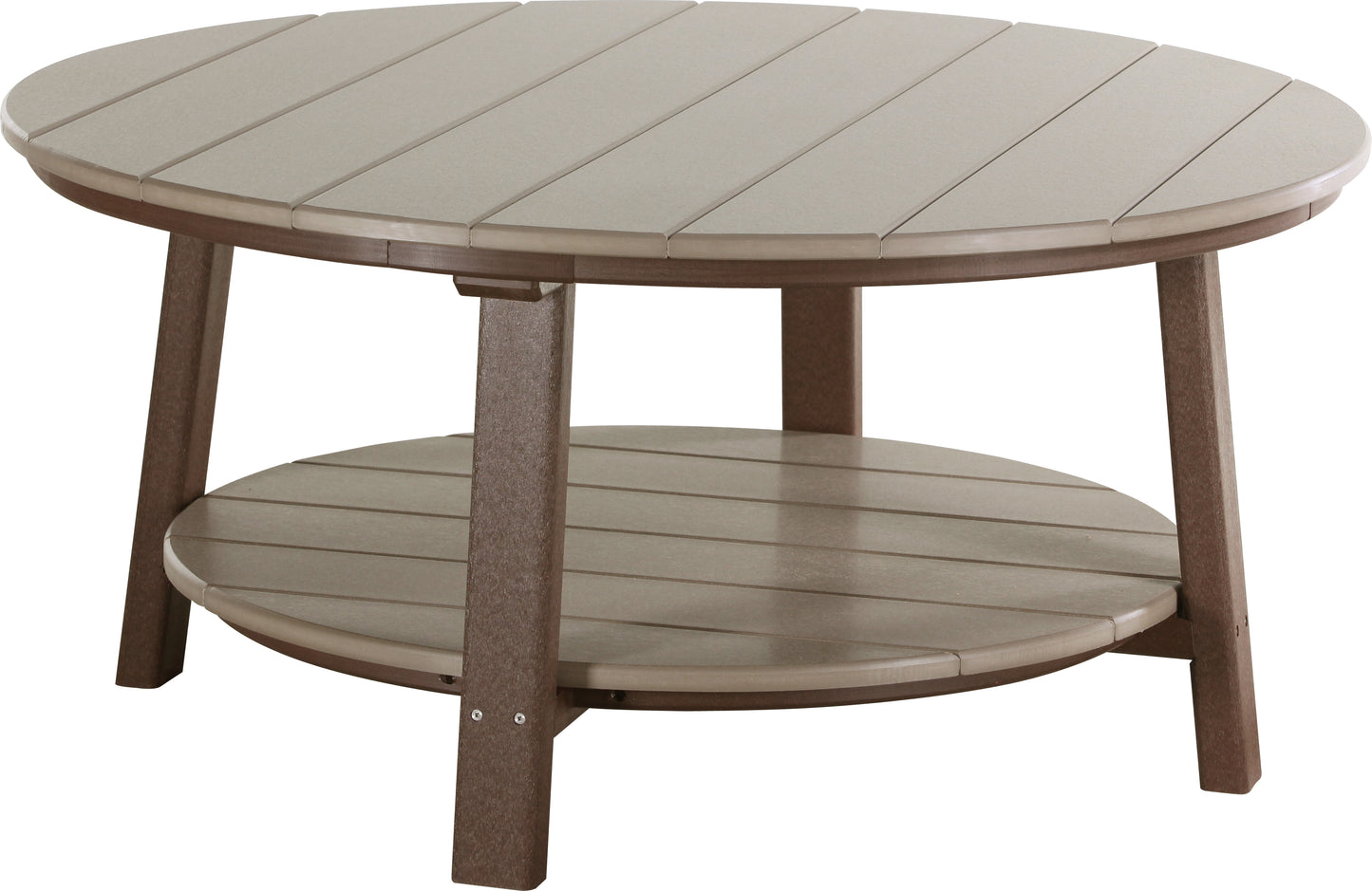 Deluxe Conversation Table Weatherwood & Chestnut Brown