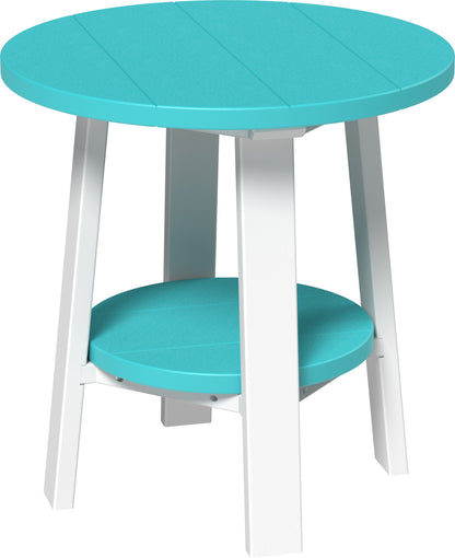 Deluxe End Table Aruba Blue & White