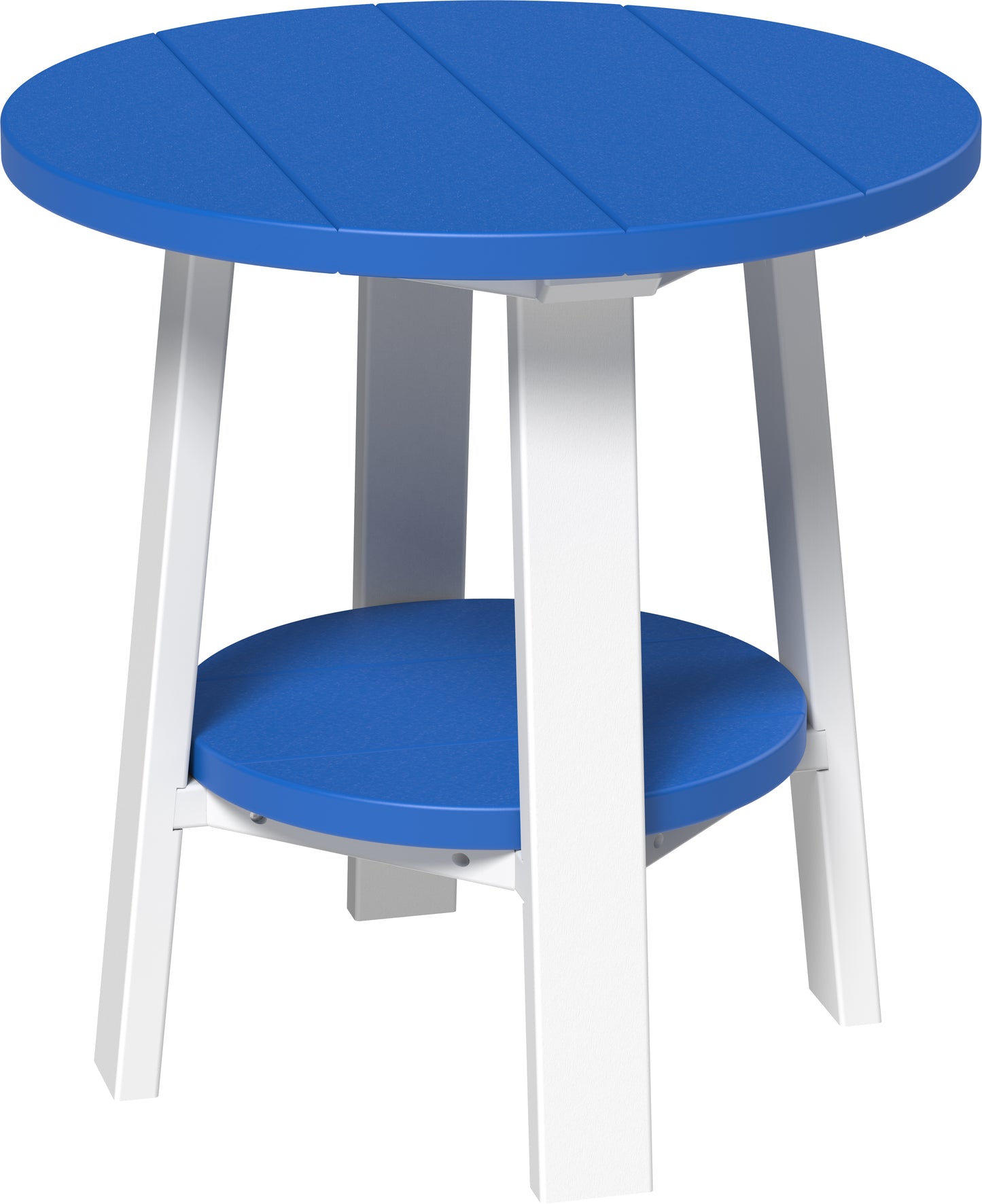 Deluxe End Table Blue & White