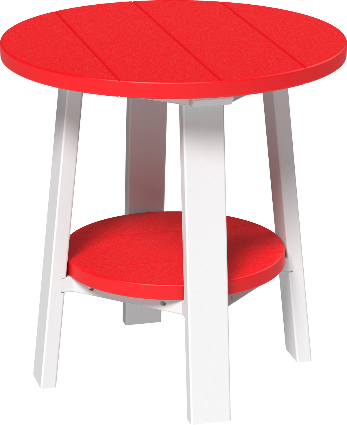 Deluxe End Table Red & White