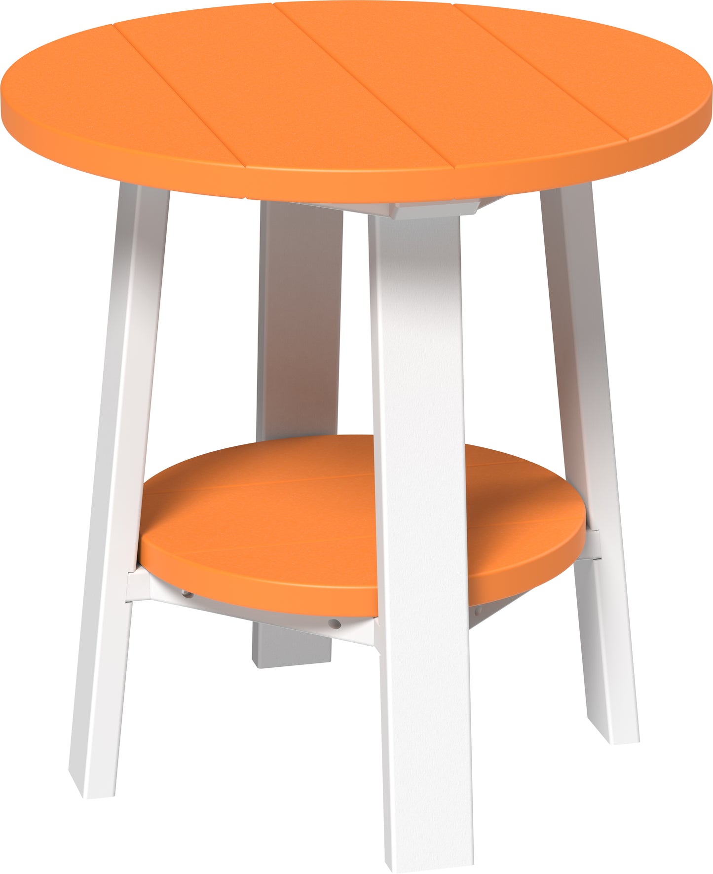 Deluxe End Table Tangerine & White