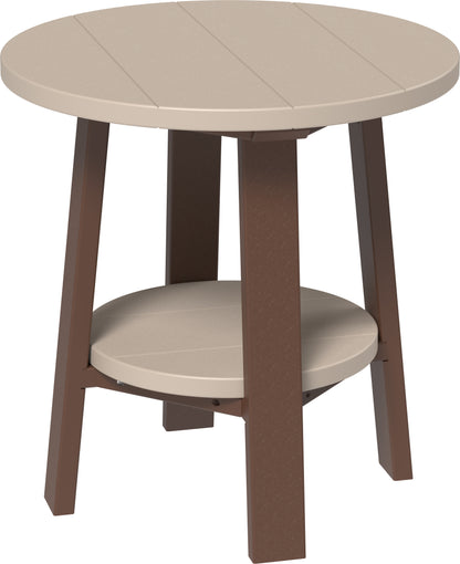 Deluxe End Table Weatherwood & Chestnut Brown