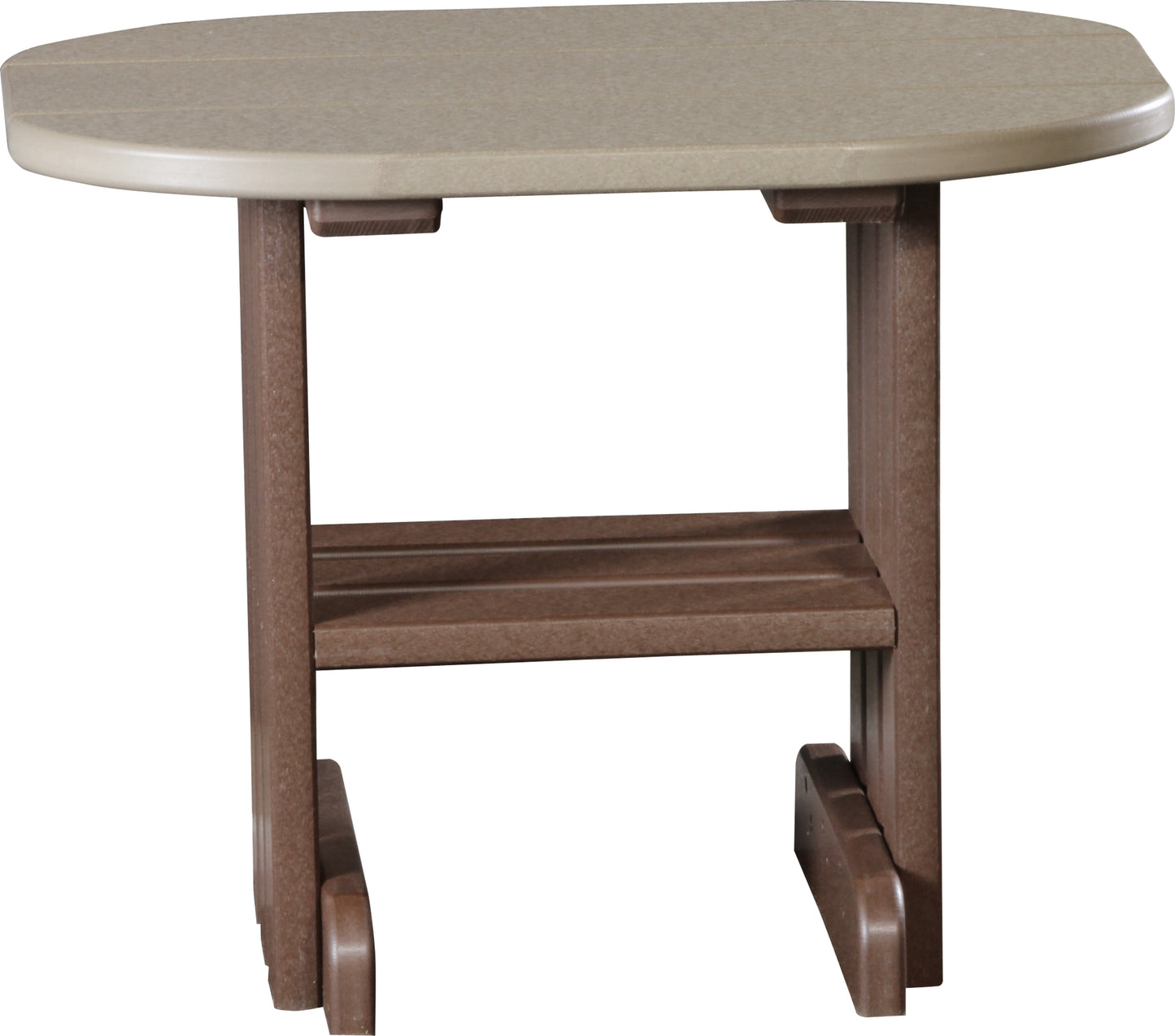 End Table Weatherwood & Chestnut Brown