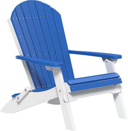 Folding Adirondack Chair Blue & White