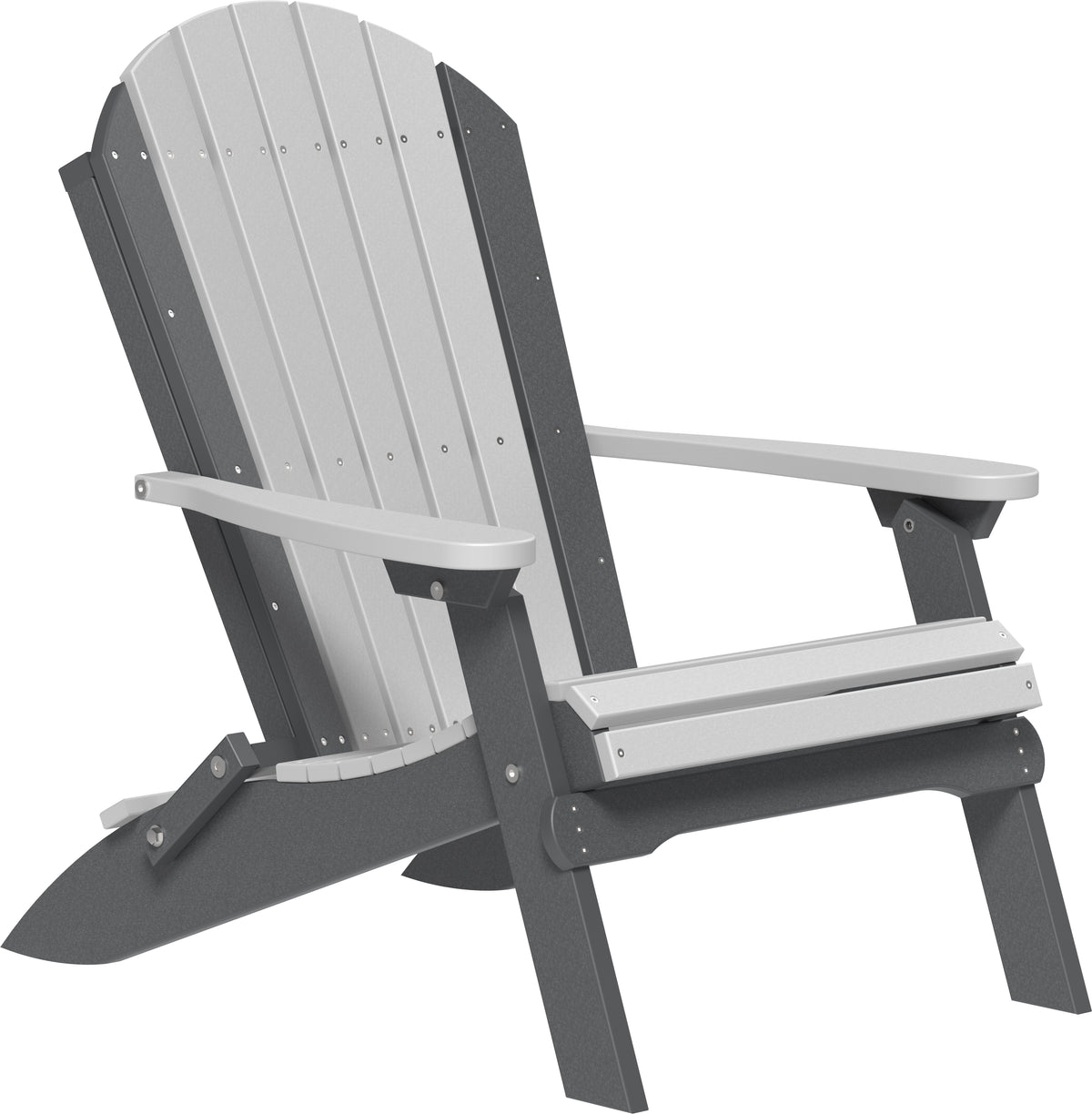 Folding Adirondack Chair Dove Gray & Slate