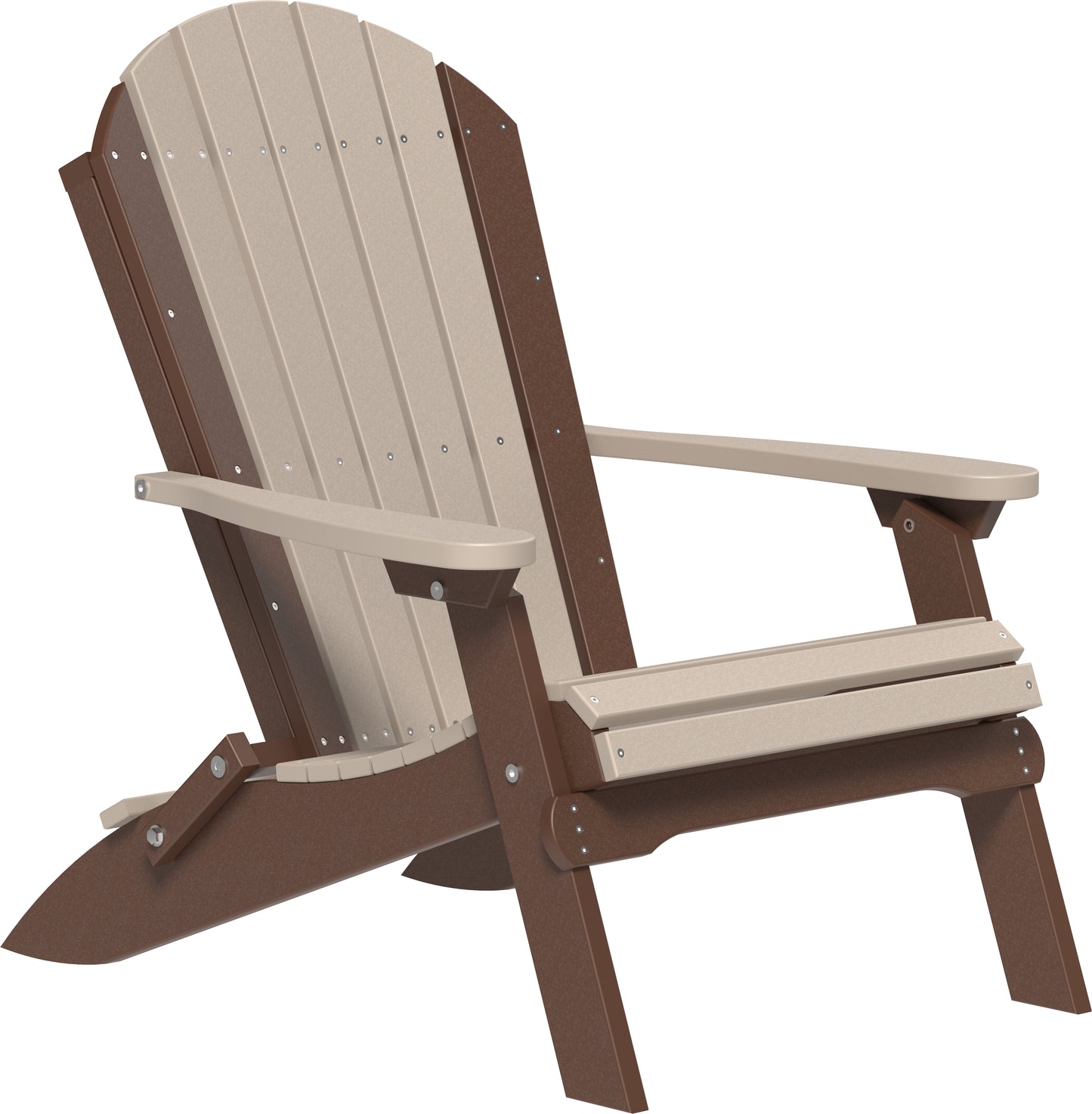 Folding Adirondack Chair Weatherwood & Chestnut Brown