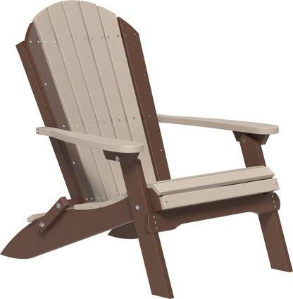 Folding Adirondack Chair Weatherwood & Chestnut Brown
