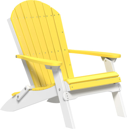 Folding Adirondack Chair Yellow & White