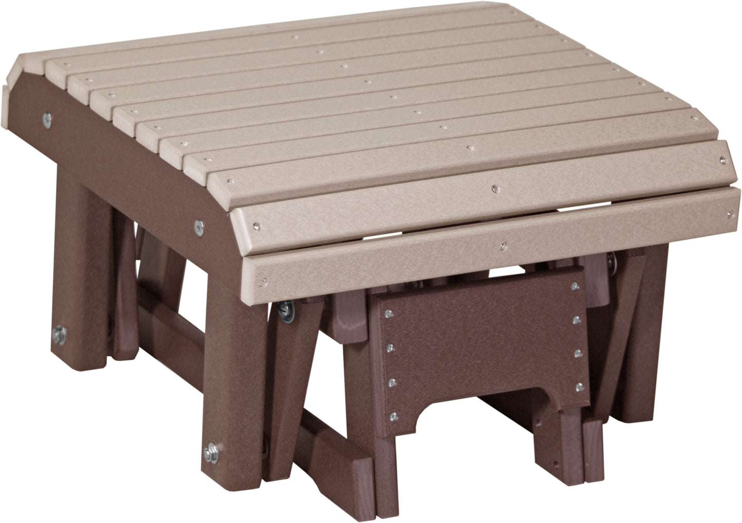 Glider Footrest Weatherwood & Chestnut Brown