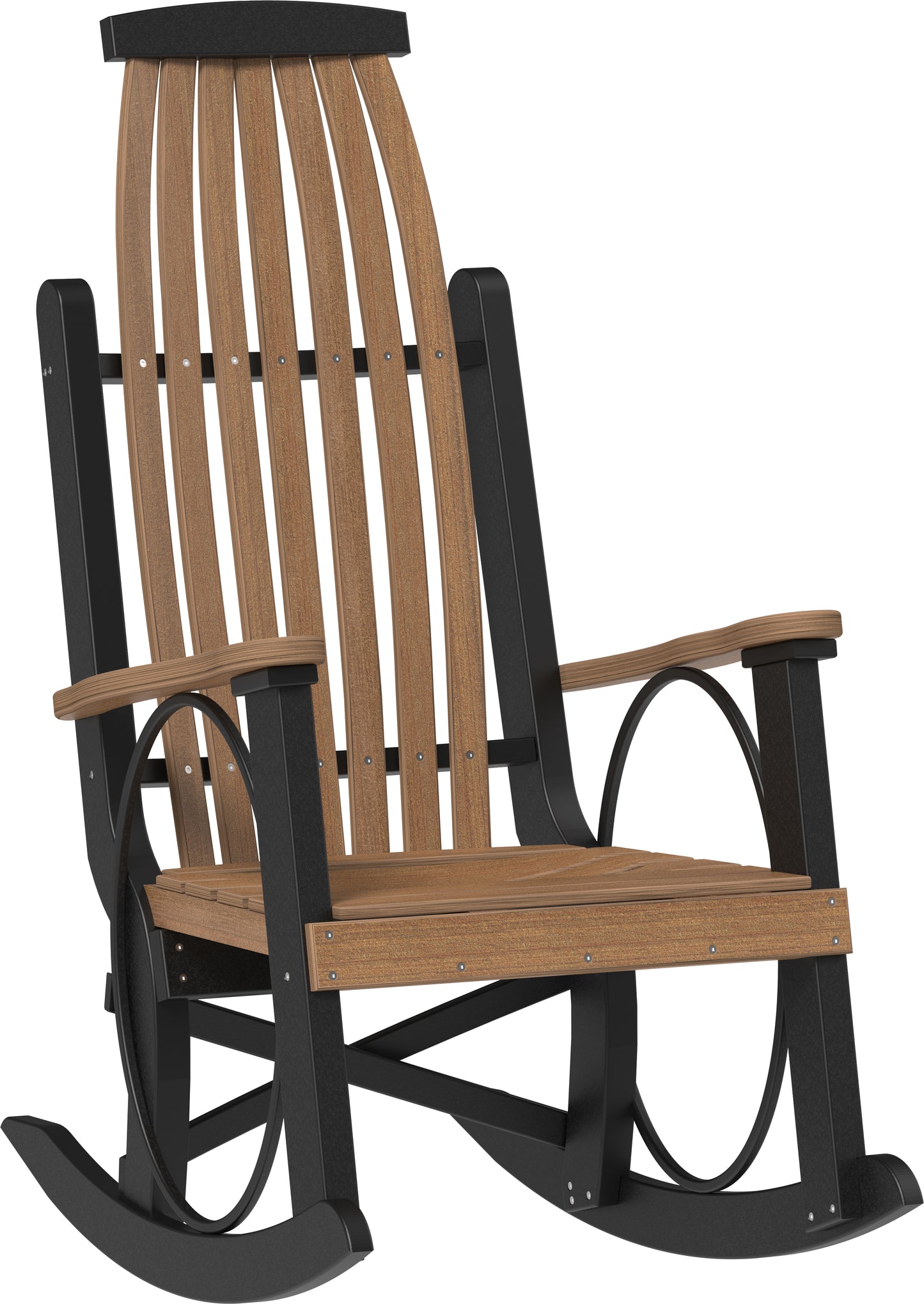 Poly Grandpa's Rocker Antique Mahogany & Black