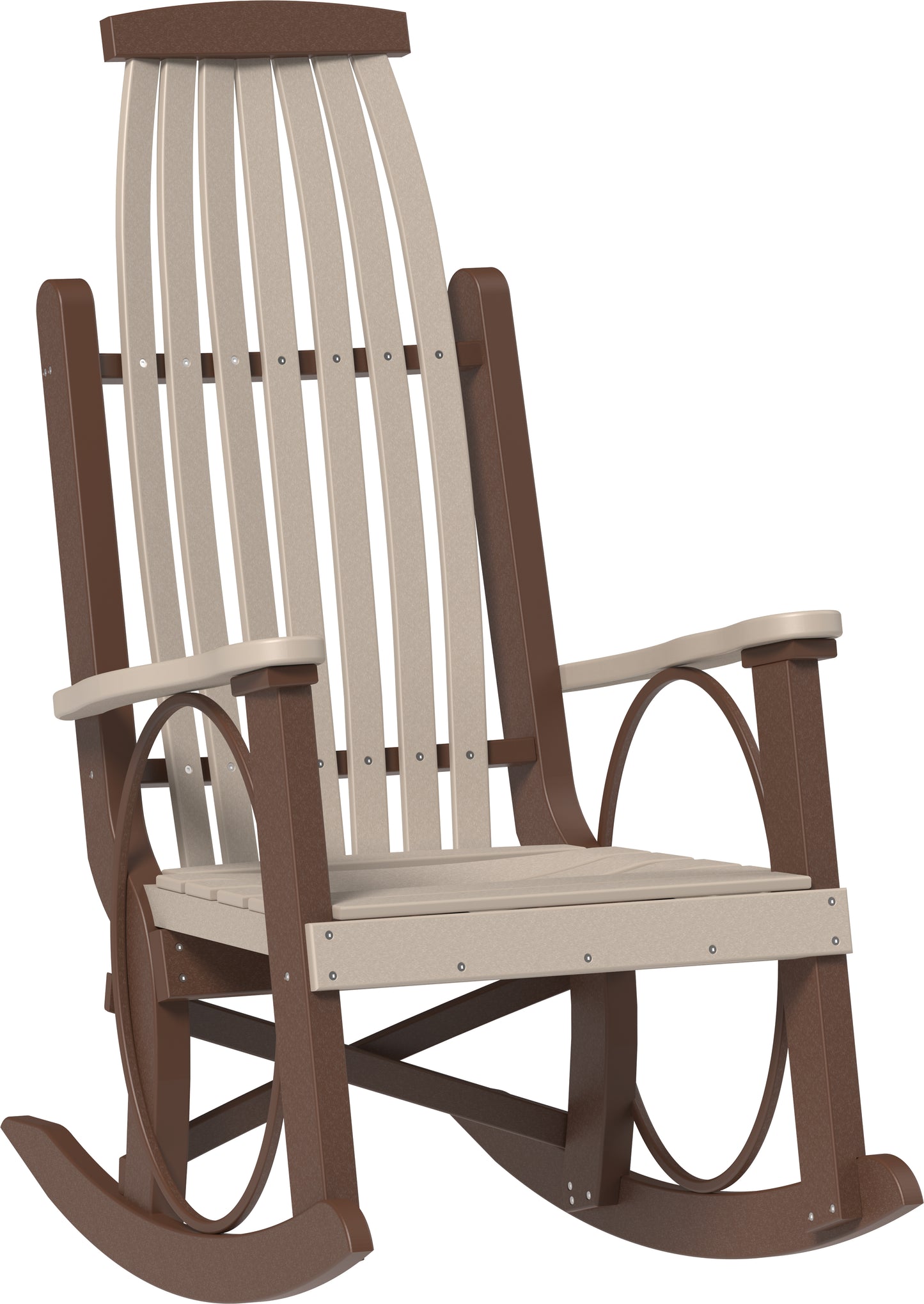 Poly Grandpa's Rocker Weatherwood & Chestnut Brown