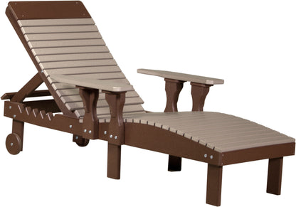Poly Lounge Chair Weatherwood & Chestnut Brown