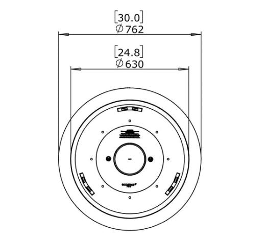 Pod 30 Fire Pit w/ Ethanol Burner — Top View technical drawing