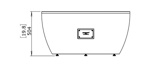 Pod 40 Fire Pit w/ Ethanol Burner — Front View technical drawing