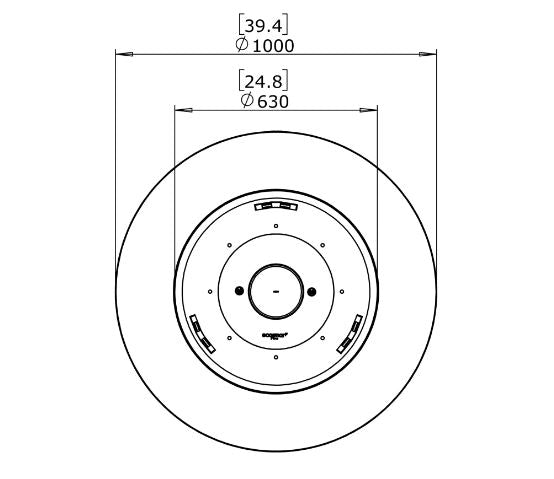 Pod 40 Fire Pit w/ Ethanol Burner — Top View technical drawing