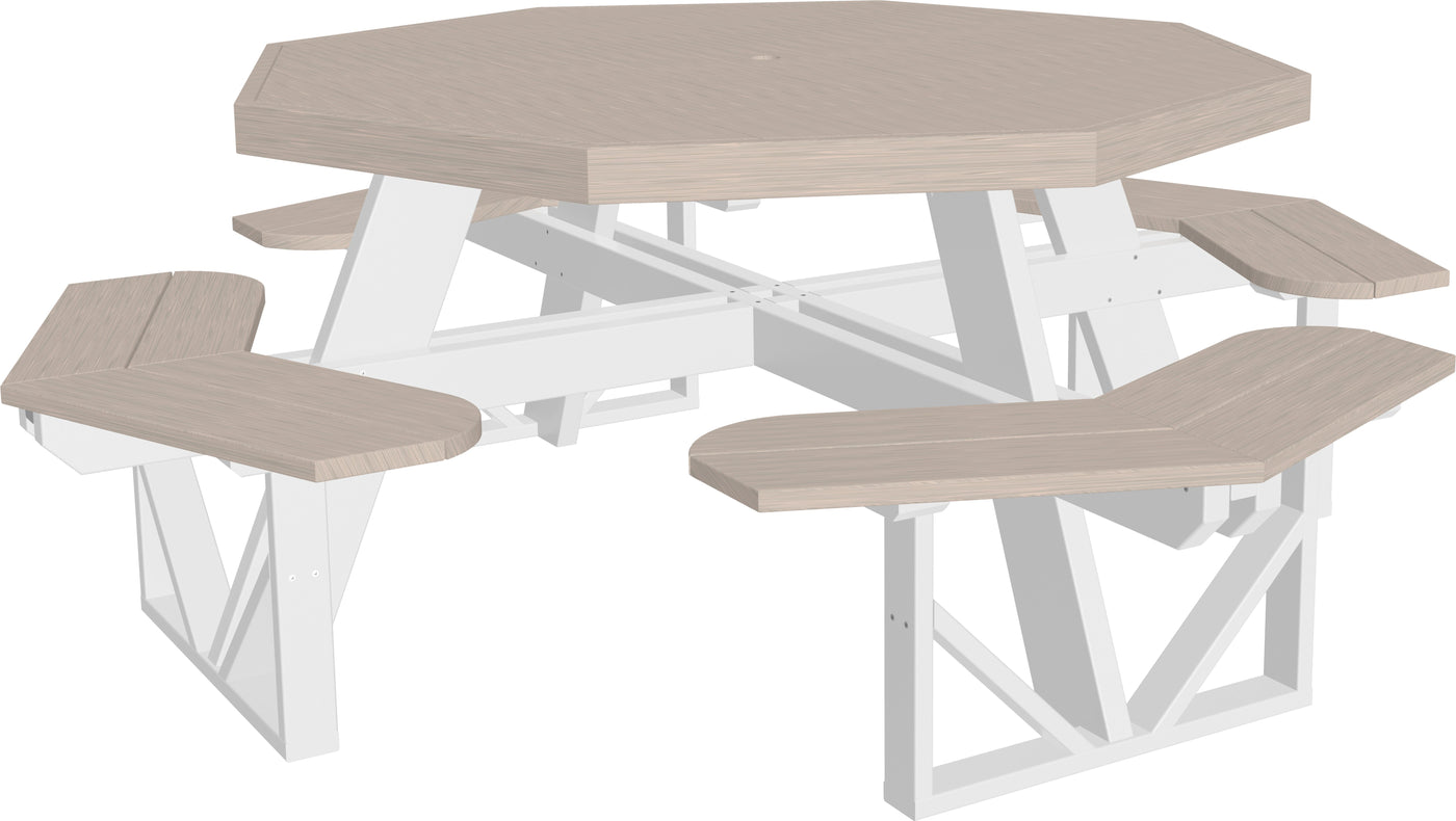 Octagon Picnic Table Birch & White