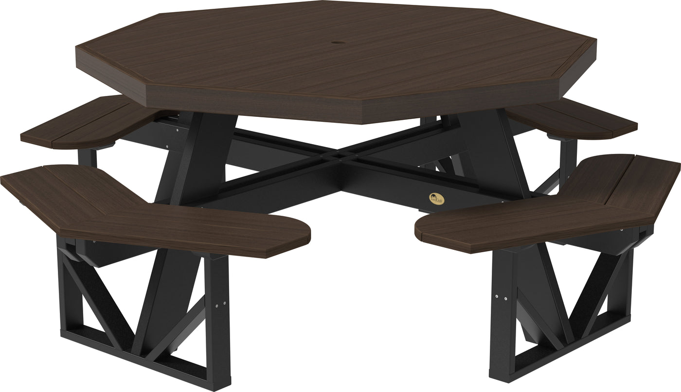 Octagon Picnic Table Brazilian Walnut & Black