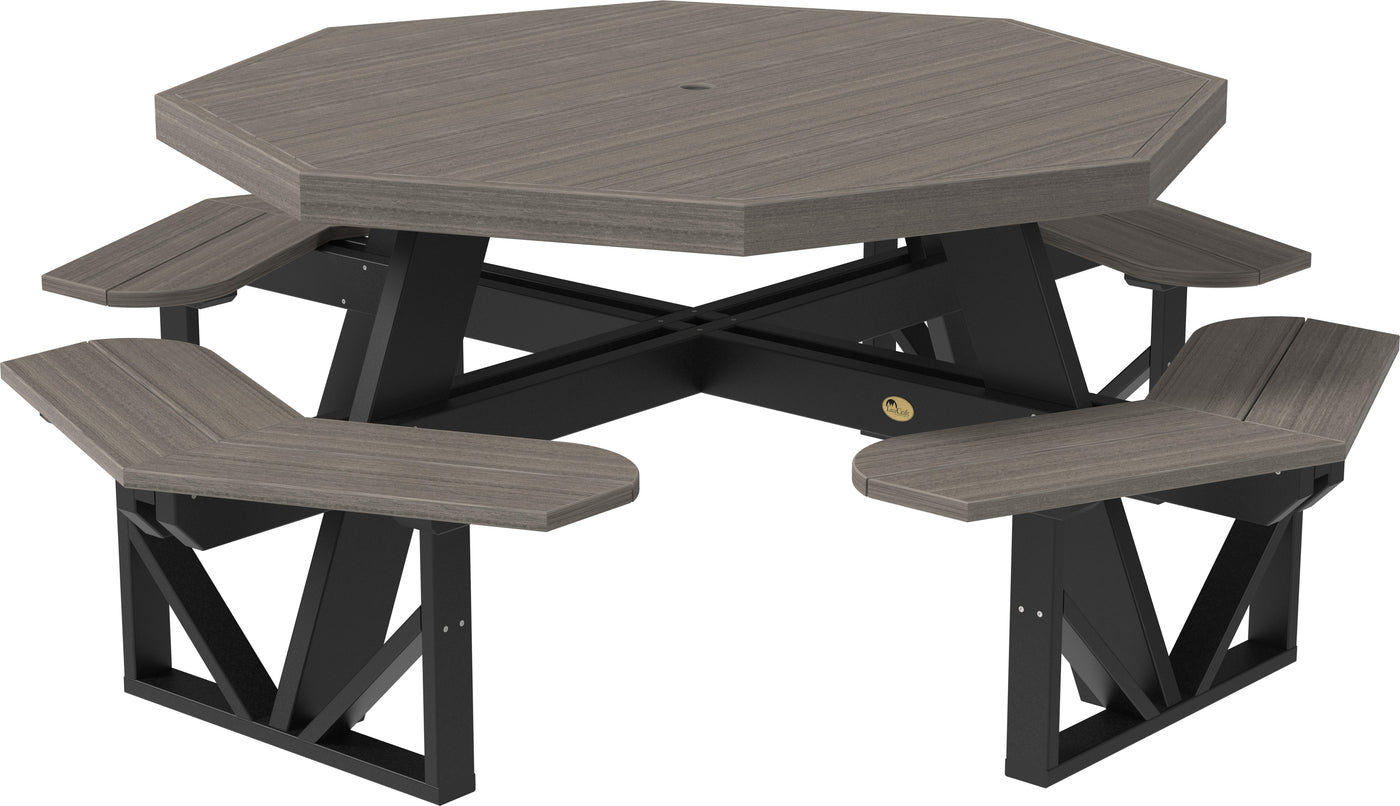 Octagon Picnic Table Coastal Gray & Black