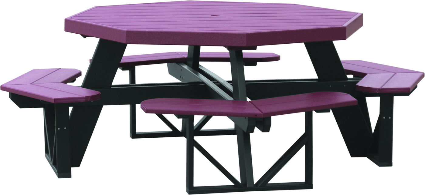 Octagon Picnic Table Cherrywood & Black