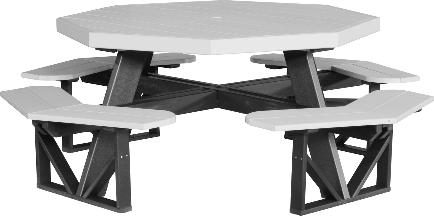 Octagon Picnic Table Dove Gray & Black