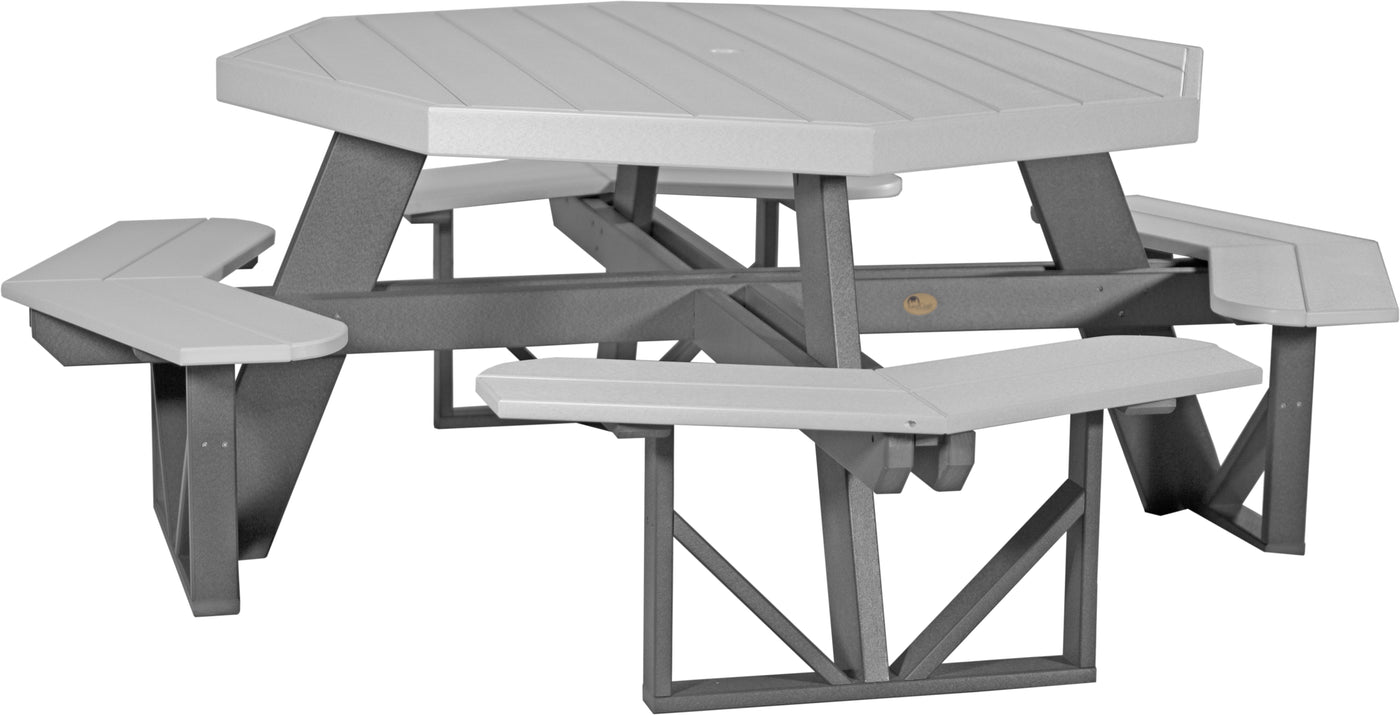 Octagon Picnic Table Dove Gray & Slate