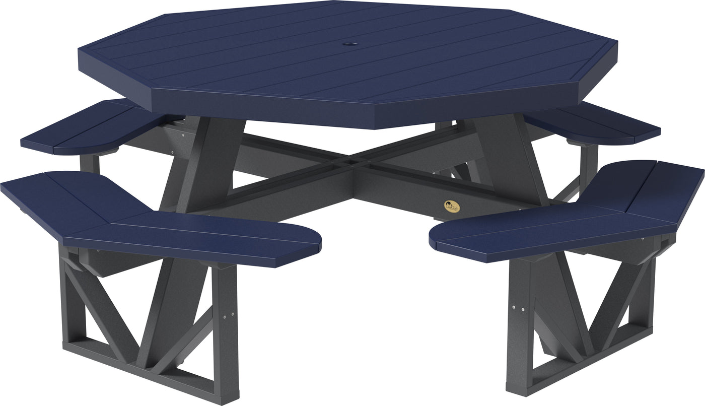 Octagon Picnic Table Patriot Blue & Slate
