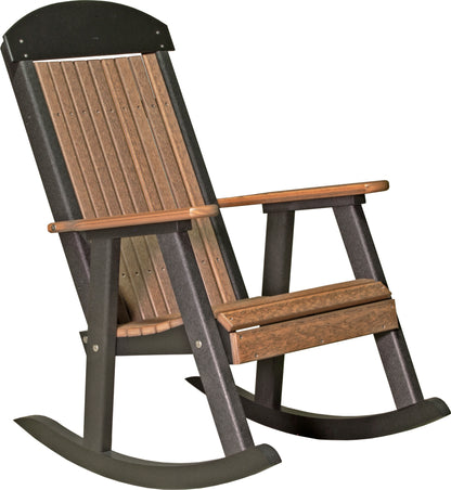 Poly Porch Rocker Antique Mahogany & Black