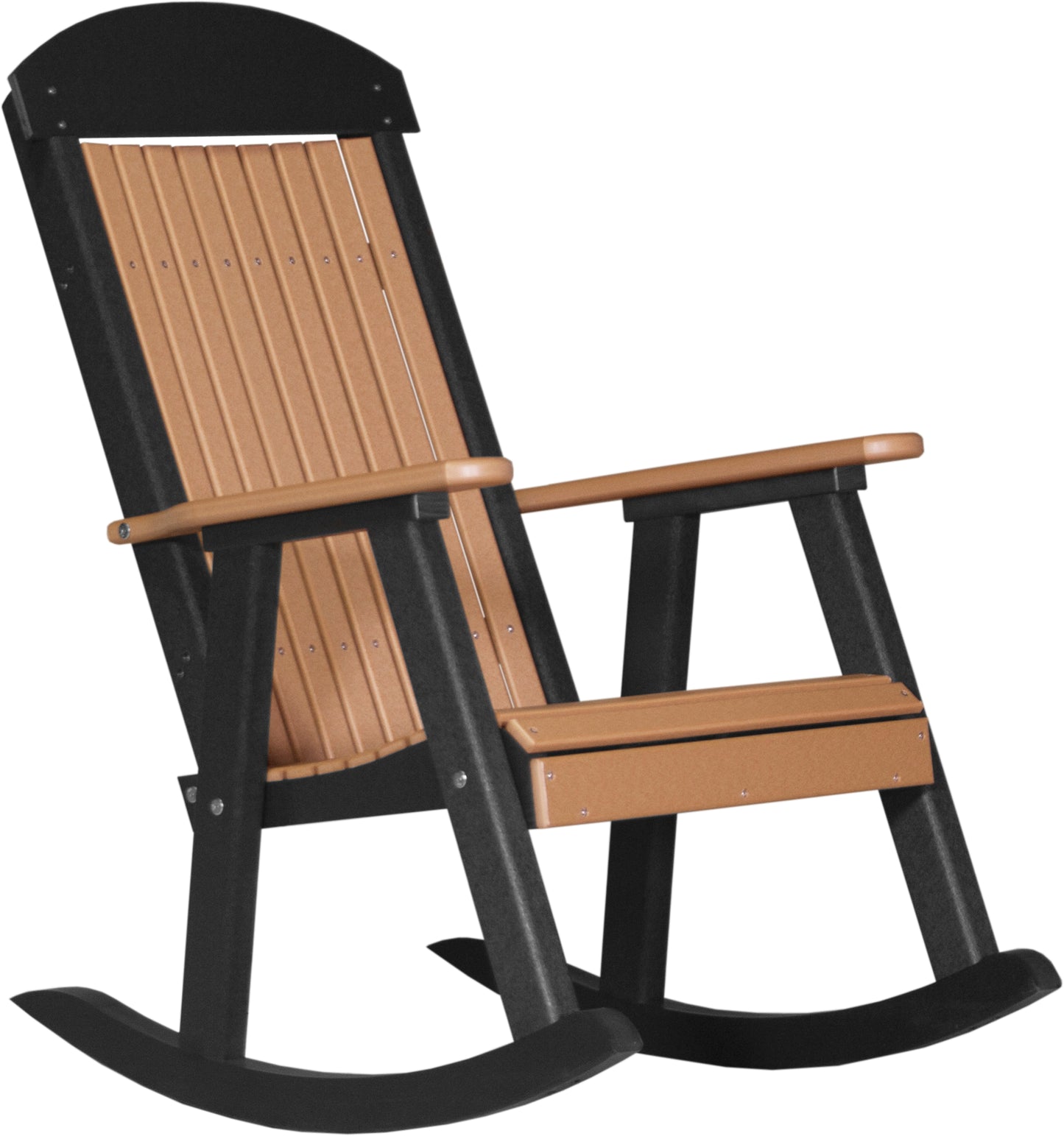 Poly Porch Rocker Cedar & Black