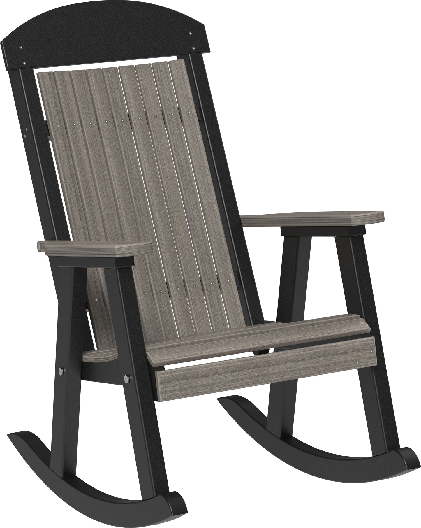 Poly Porch Rocker Coastal Gray & Black