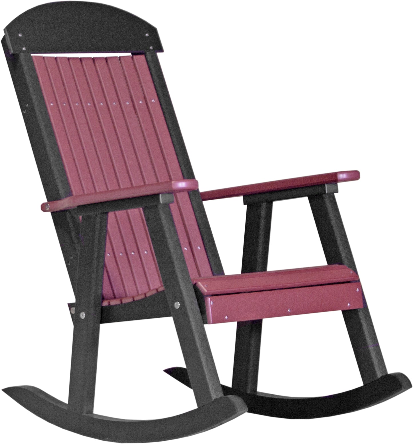 Poly Porch Rocker Cherrywood & Black
