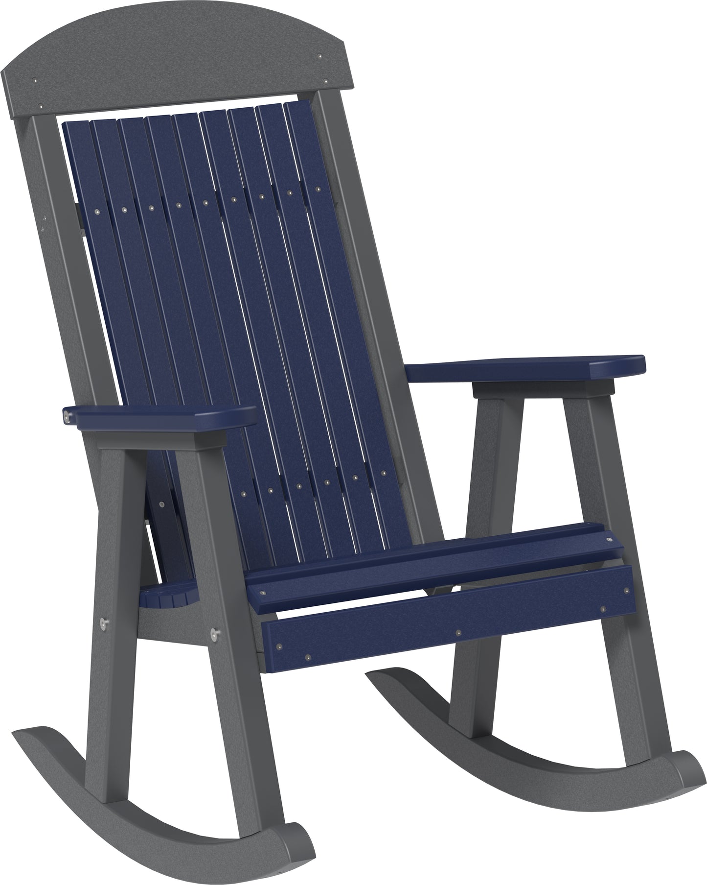Poly Porch Rocker Patriot Blue & Slate
