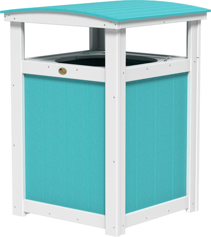 Trash Can Aruba Blue & White