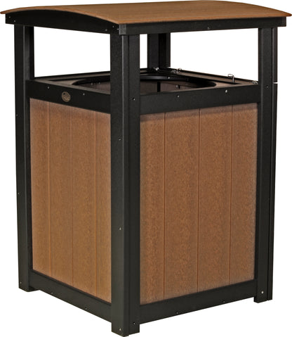Trash Can Antique Mahogany & Black
